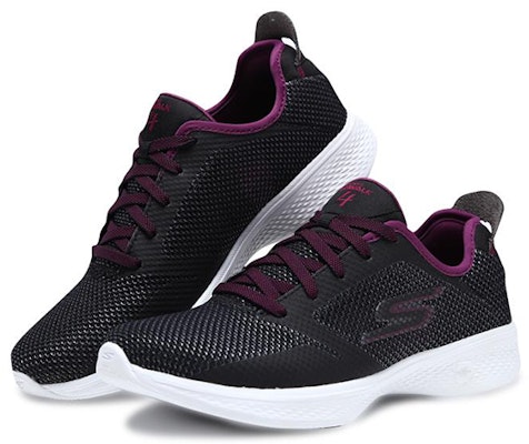 (W) Skechers Go Walk 4 'Hitam Ungu' 14935-BKPR Lookbook (W) Skechers Go Walk 4 'Hitam Ungu' 14935-BKPR