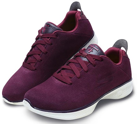 Skechers Go Walk 4 感恩版 減震防滑 低筒運動跑步鞋 女款 酒紅色 Lookbook Skechers Go Walk 4 感恩版 減震防滑 低筒運動跑步鞋 女款 酒紅色
