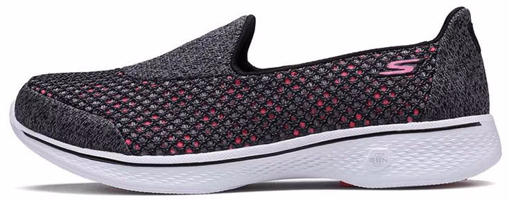 women-skechers-go-walk-4-slip-on-black-pink-14145-bkhp