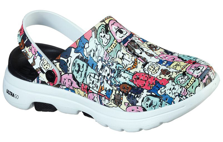 Lookbook Skechers Go Walk 5 休閒洞洞涼鞋 女款 黑彩色