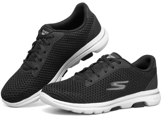(Women) Skechers Go Walk 5 Running Shoes Black/White 124166-BKW Lookbook (Women) Skechers Go Walk 5 Running Shoes Black/White 124166-BKW