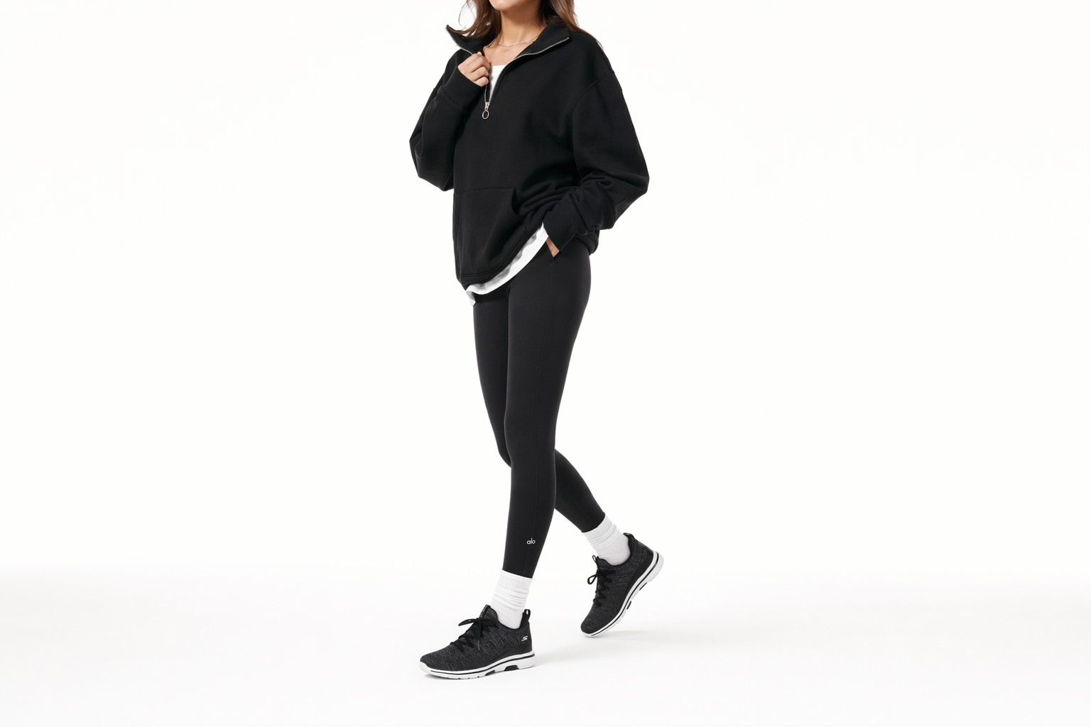 Order Skechers 透氣輕便 低幫運動鞋 黑白拼色