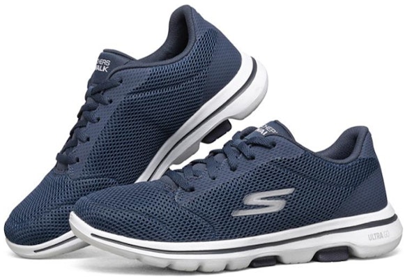 (Women) Skechers Go Walk 5 Running Shoes Blue/White 15902-NVW Lookbook (Women) Skechers Go Walk 5 Running Shoes Blue/White 15902-NVW