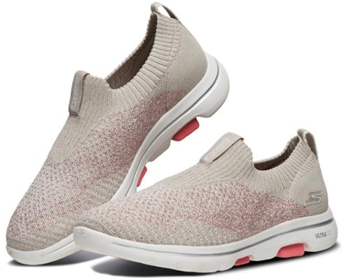 (Women) Skechers Go Walk 5 Running Shoes Brown/Pink/White 15915-NTCL Order (Women) Skechers Go Walk 5 Running Shoes Brown/Pink/White 15915-NTCL