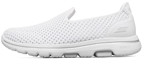 (Women) Skechers Go Walk 5 'Comfort Breathable Casual - White' 124163-WHT (Women) Skechers Go Walk 5 'Comfort Breathable Casual - White' 124163-WHT