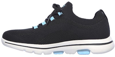 (Women) Skechers Go Walk 5 'Comfort Run Low-Top Black Blue' 124010-BKTQ (Women) Skechers Go Walk 5 'Comfort Run Low-Top Black Blue' 124010-BKTQ