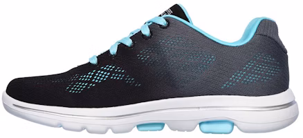 (Women) Skechers Go Walk 5 Low-Top Black/Blue 15929-BKAQ (Women) Skechers Go Walk 5 Low-Top Black/Blue 15929-BKAQ