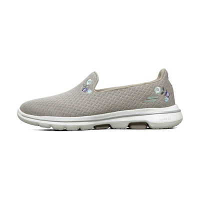 (W) Skechers Go Walk 5 Gray-Brown 'Trend Breathable Casual Slip-On'
