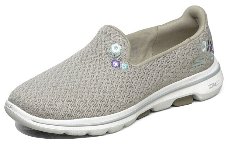 Order (W) Skechers Go Walk 5 Abu-Coklat 'Sepatu Slip-On Kasual Trendi Bernapas' 124002-TPE