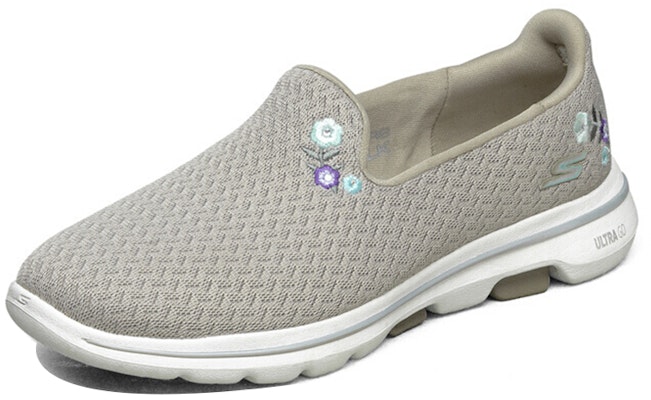 (W) Skechers Go Walk 5 Abu-Coklat 'Sepatu Slip-On Kasual Trendi Bernapas' 124002-TPE Order (W) Skechers Go Walk 5 Abu-Coklat 'Sepatu Slip-On Kasual Trendi Bernapas' 124002-TPE