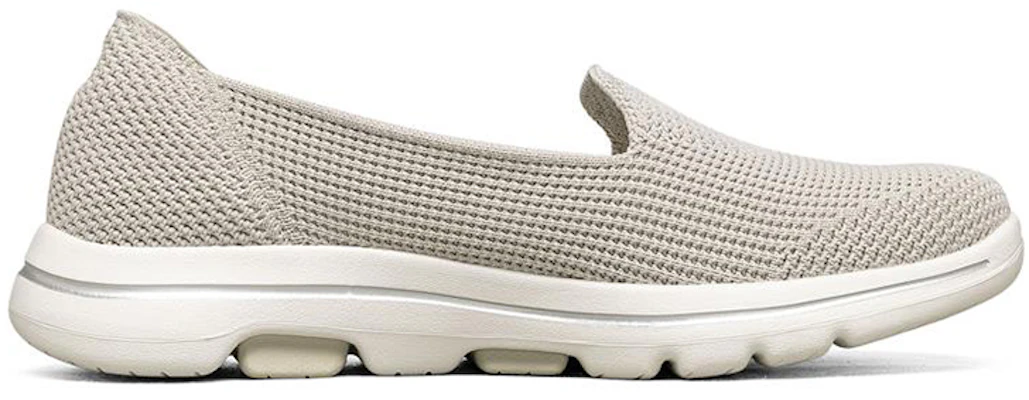 (W) Skechers Go Walk 5 Loafers Beige Sepatu Slip On Wanita Pria 124001-NAT Order (W) Skechers Go Walk 5 Loafers Beige Sepatu Slip On Wanita Pria 124001-NAT