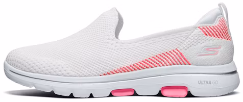 (Women) Skechers Go Walk 5 Loafers Pink/White 15900-WHP (Women) Skechers Go Walk 5 Loafers Pink/White 15900-WHP