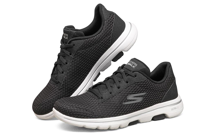 Lookbook Skechers Go Walk 5 低筒 跑步鞋 女款 黑色