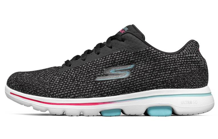 (Women) Skechers Go Walk 5 Sports Shoes Black/White/Green 15951-BKMT