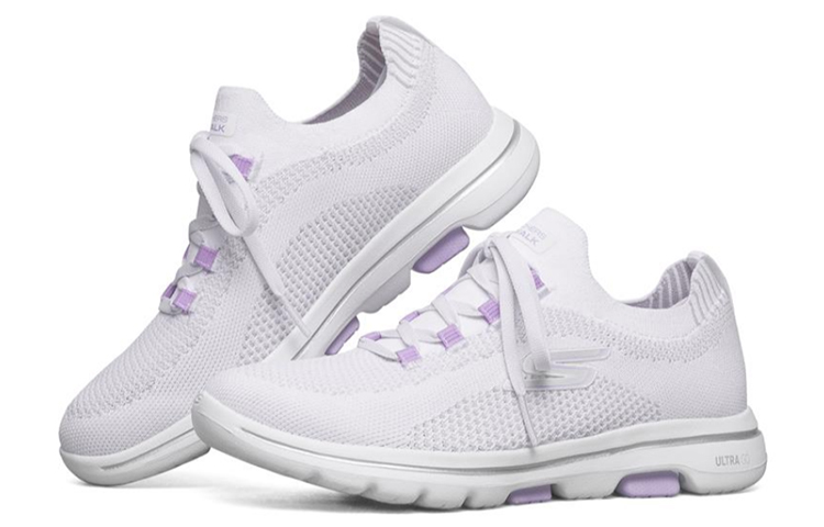Lookbook (W) Skechers Go Walk 5 Chaussures de Sport Blanc/Violet 124010-WLV