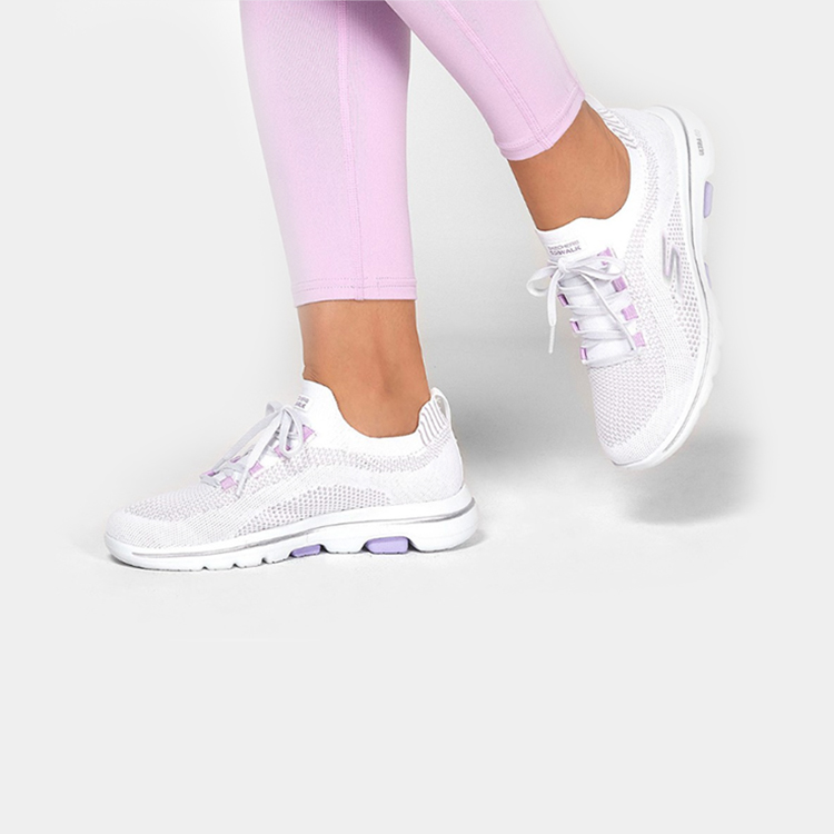 Details for (W) Skechers Go Walk 5 Chaussures de Sport Blanc/Violet 124010-WLV