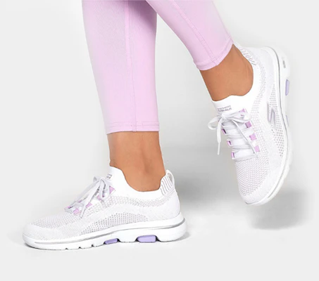 (W) Skechers Go Walk 5 Chaussures de Sport Blanc/Violet 124010-WLV Details for (W) Skechers Go Walk 5 Chaussures de Sport Blanc/Violet 124010-WLV