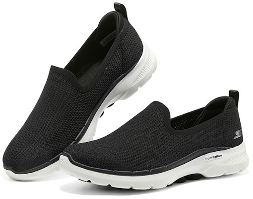 Skechers Go Walk 6 防滑透氣 低筒運動休閒鞋 女款 黑 Lookbook Skechers Go Walk 6 防滑透氣 低筒運動休閒鞋 女款 黑