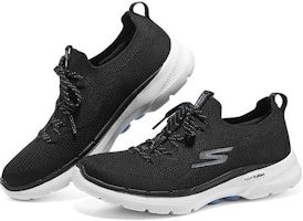 Shop Skechers Go Walk 6 耐磨透氣 低筒 生活休閒鞋 女款 黑色