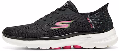 (Women) Skechers Go Walk 6 Slip In 'Black Multicolor' 124627-BKMT (Women) Skechers Go Walk 6 Slip In 'Black Multicolor' 124627-BKMT