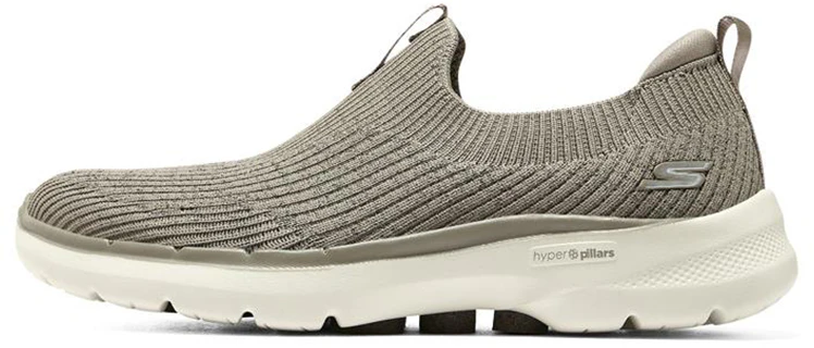 women-skechers-go-walk-6-grey-brown-slip-on-124521-tpe