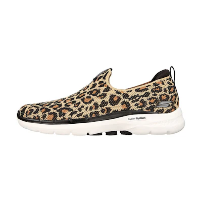 (W) Skechers Go Walk 6 'Lynx Leopard Print'