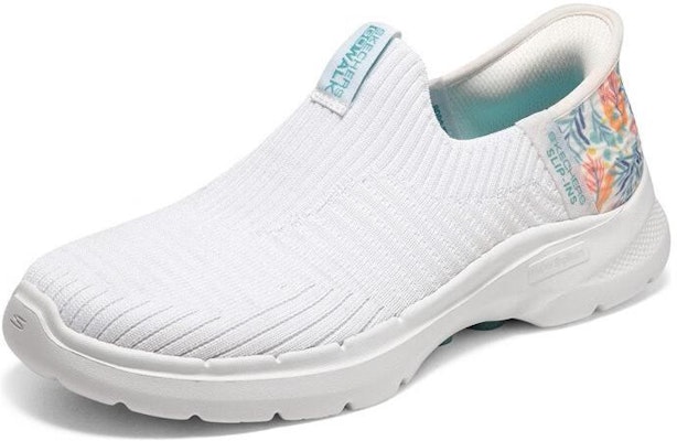 Skechers Go Walk 6 閃著系列 減震防滑 低筒 運動休閒鞋 女款 白藍 Order Skechers Go Walk 6 閃著系列 減震防滑 低筒 運動休閒鞋 女款 白藍