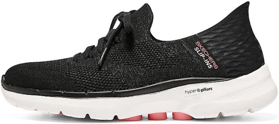 (Women) Skechers Go Walk 6 Lace Up 'Black Pink' 124568-BKHP Buy (Women) Skechers Go Walk 6 Lace Up 'Black Pink' 124568-BKHP