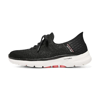 (W) Skechers Go Walk 6 Lace Up 'Black Pink'