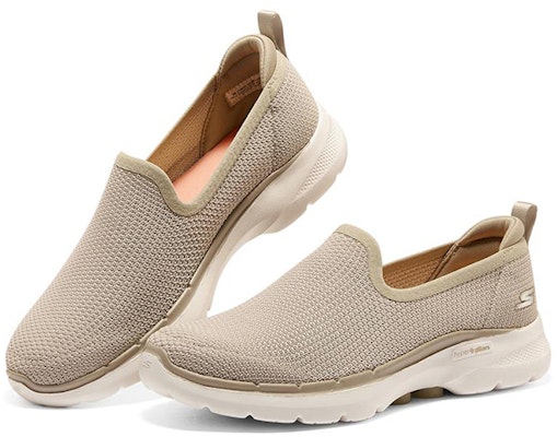 (Women) Skechers Go Walk 6 Low-tops Sneakers Gray 124505-NAT Lookbook (Women) Skechers Go Walk 6 Low-tops Sneakers Gray 124505-NAT
