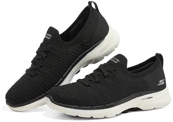 (Women) Skechers Go Walk 6 Low Top Black 124504-BKW Lookbook (Women) Skechers Go Walk 6 Low Top Black 124504-BKW