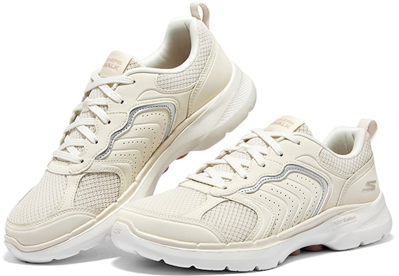 (Women) Skechers Go Walk 6 'White Comfort Sport Low-Top' 124633-OFWT Shop (Women) Skechers Go Walk 6 'White Comfort Sport Low-Top' 124633-OFWT