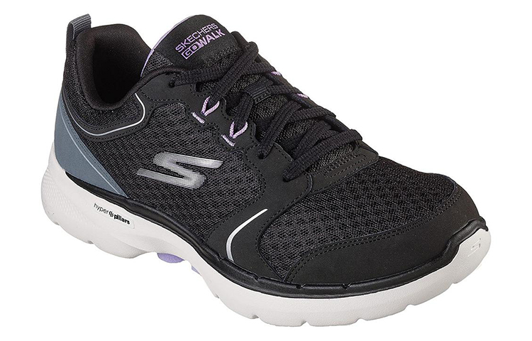 Lookbook (W) Skechers Go Walk 6 Schwarz/Lila Damen Sneaker Low-Top 124518-BKLV