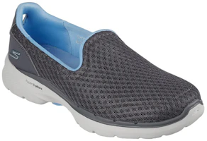 Lookbook Skechers Go Walk 6 透氣簡約 低筒懶人運動休閒鞋 女款 灰藍