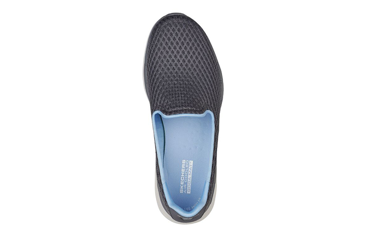 Shop (W) Skechers Go Walk 6 Low Sneaker Grau/Blau 124508-GYBL