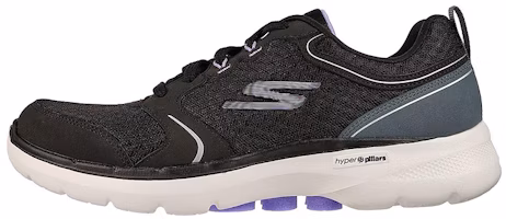 (Women) Skechers Go Walk 6 Low-Top Black/Purple 124518-BKLV (Women) Skechers Go Walk 6 Low-Top Black/Purple 124518-BKLV