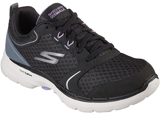 (Women) Skechers Go Walk 6 Low-Top Black/Purple 124518-BKLV Lookbook (Women) Skechers Go Walk 6 Low-Top Black/Purple 124518-BKLV