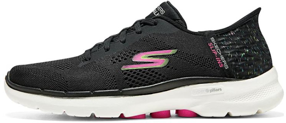 (Women) Skechers Go Walk 6 Slip In 'Black Multicolor' 124627-BKMT Buy (Women) Skechers Go Walk 6 Slip In 'Black Multicolor' 124627-BKMT
