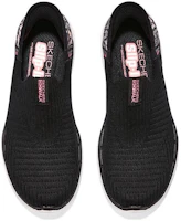 Lookbook Skechers Go Walk 6 閃透系列 減震防滑耐磨 低筒 運動休閒鞋 女款 黑粉色
