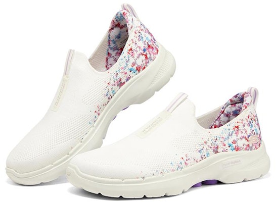 Skechers Go Walk 6 運動休閒一脚蹬 女款 白彩色 Lookbook Skechers Go Walk 6 運動休閒一脚蹬 女款 白彩色