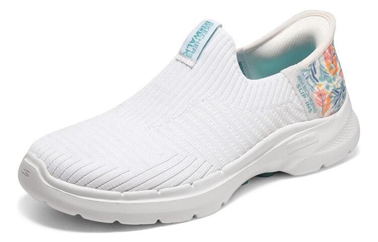 Lookbook Skechers Go Walk 6 閃著系列 減震防滑 低筒 運動休閒鞋 女款 白藍