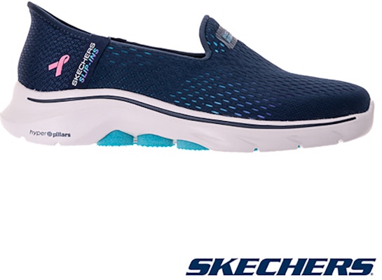 (Women) SKECHERS GO WALK 7 Pink Ribbon Edition Walking Shoes Blue Indigo 125255WNVMT Order (Women) SKECHERS GO WALK 7 Pink Ribbon Edition Walking Shoes Blue Indigo 125255WNVMT