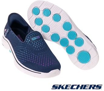 (W) SKECHERS GO WALK 7 粉紅絲帶版步行鞋 藍靛 125255WNVMT Shop (W) SKECHERS GO WALK 7 粉紅絲帶版步行鞋 藍靛 125255WNVMT