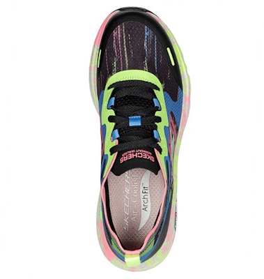 (W) Skechers Go Walk 'Negro Azul Amarillo' 124942-BKMT Shop (W) Skechers Go Walk 'Negro Azul Amarillo' 124942-BKMT