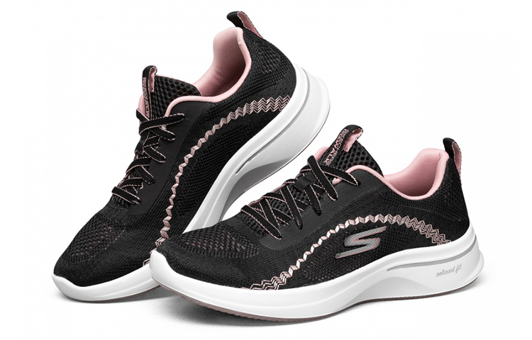 Lookbook (W) Skechers Go Walk 'Hitam Merah Muda' 124112-BKPK