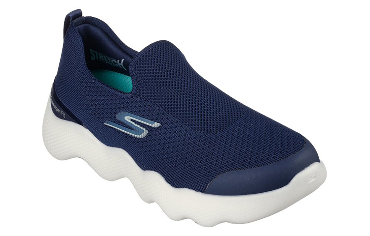 Lookbook Skechers Go Walk 低帮防滑耐磨休閒運動鞋 女款 藍色