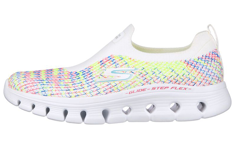 (W) Skechers Go Walk 'Breathable White Rainbow'