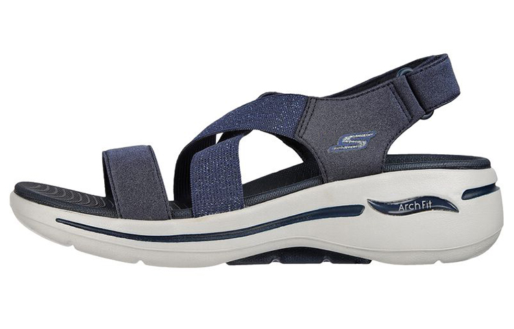 Buy (W) 斯凯奇Go Walk时尚露趾凉鞋蓝色 140226-NVY