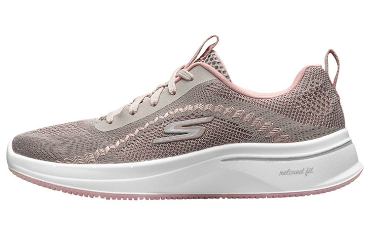 (W) Skechers Go Walk 'Grey Taupe Pink'