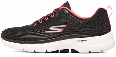 (Women) Skechers Go Walk 6 'Stunning Glow - Black Hot Pink' 124554-BKHP (Women) Skechers Go Walk 6 'Stunning Glow - Black Hot Pink' 124554-BKHP
